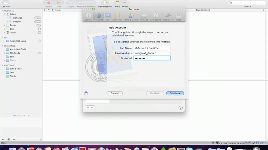 Mac Mail - Add Account